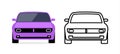 Car front view vector flat icon. Car parking cartoon front design shape Royalty Free Stock Photo