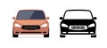 Car front view vector flat icon. Car parking cartoon front design shape Royalty Free Stock Photo