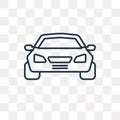 Car frontal view vector icon isolated on transparent background, linear Car frontal view transparency concept can be used web and