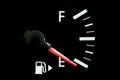 Car Fuel Gauge Showing Empty, close up Royalty Free Stock Photo