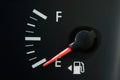 Car Fuel Gauge Showing Empty, close up Royalty Free Stock Photo