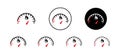 Car fuel indicator icon vector set collection for web Royalty Free Stock Photo