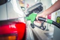 Car fueling petrol at station. Royalty Free Stock Photo