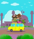 Car full luggage on ramadan kareem travel