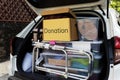 Car full of things to be donated Royalty Free Stock Photo