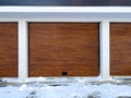 Car garage door in winter Royalty Free Stock Photo