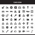 Car, garage reparation isolated icons set - vector