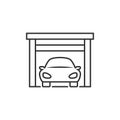 Car on garage icon