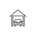 Car garage line icon