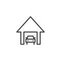 Car garage outline icon