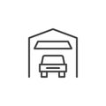 Car garage outline icon