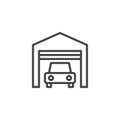 Car garage outline icon