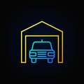 Car in garage outline icon