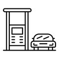 Car gas station icon, outline style Royalty Free Stock Photo