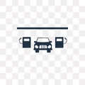 Car in a gas station vector icon isolated on transparent background, Car in a gas station transparency concept can be used web Royalty Free Stock Photo