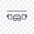 Car in a gas station vector icon isolated on transparent background, linear Car in a gas station transparency concept can be used Royalty Free Stock Photo