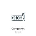 Car gasket outline vector icon. Thin line black car gasket icon, flat vector simple element illustration from editable car parts Royalty Free Stock Photo