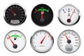 Car gauges set - speedometer, tachometer and fuel meter Royalty Free Stock Photo