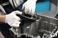 Car Gear Box Repair automotive repair workshop garage mechanic Royalty Free Stock Photo