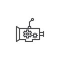 Car gearbox line icon