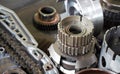 Car gearbox. Shallow depth of field with the background parts in focus. Royalty Free Stock Photo