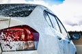 Car getting a wash with soap Royalty Free Stock Photo