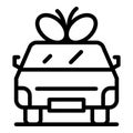 Car gift icon, outline style Royalty Free Stock Photo