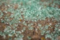 Car glass brocken on the floor Royalty Free Stock Photo