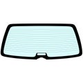Car glass rear window with heating without light reflection, new clean back window with heating for car graphic illustrations