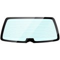 Car glass rear window with heating with light reflection, new clean back window with heating for car graphic illustrations