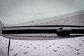 Windshield wiper blade in rainy weather Royalty Free Stock Photo