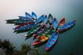 Colorful boats wait tourists Royalty Free Stock Photo