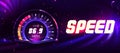 Car glowing speedometer for auto panel Royalty Free Stock Photo