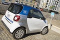 Car2Go Smart car on streets of Montreal, Quebec