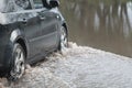 Car Going Through Flood