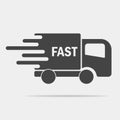 The car is going at high speed, vector icon. A symbol of fast d Royalty Free Stock Photo