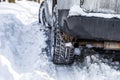 the car got stuck in the snow Royalty Free Stock Photo