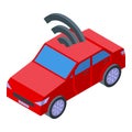 Car gps tracker icon isometric vector. Navigation city