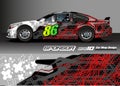 Car graphic background vector. abstract race style livery design for vehicle vinyl sticker wrap