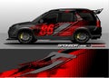 Car graphic background vector. abstract race style livery design for vehicle vinyl sticker wrap