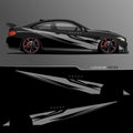 Car graphic vector. abstract lines with black background design for vehicle vinyl wrap