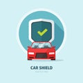 Car guard protection shield sign, collision insurance logo, auto service Royalty Free Stock Photo