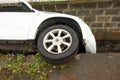 A car in the gutter after a party in the caribbean Royalty Free Stock Photo