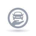 Car hand icon - Motor vehicle insurance symbol