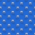 Car on Hand vector Hire Car blue seamless pattern