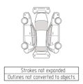 Car hatchback drawing outlines not converted to objects Royalty Free Stock Photo