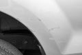 Car have scratched with deep damage to the paint,car accident on