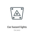 Car hazard lights outline vector icon. Thin line black car hazard lights icon, flat vector simple element illustration from Royalty Free Stock Photo