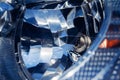 Car headlight close-up xenon Royalty Free Stock Photo
