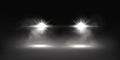 Car headlights, automobile light overlay effect. Royalty Free Stock Photo